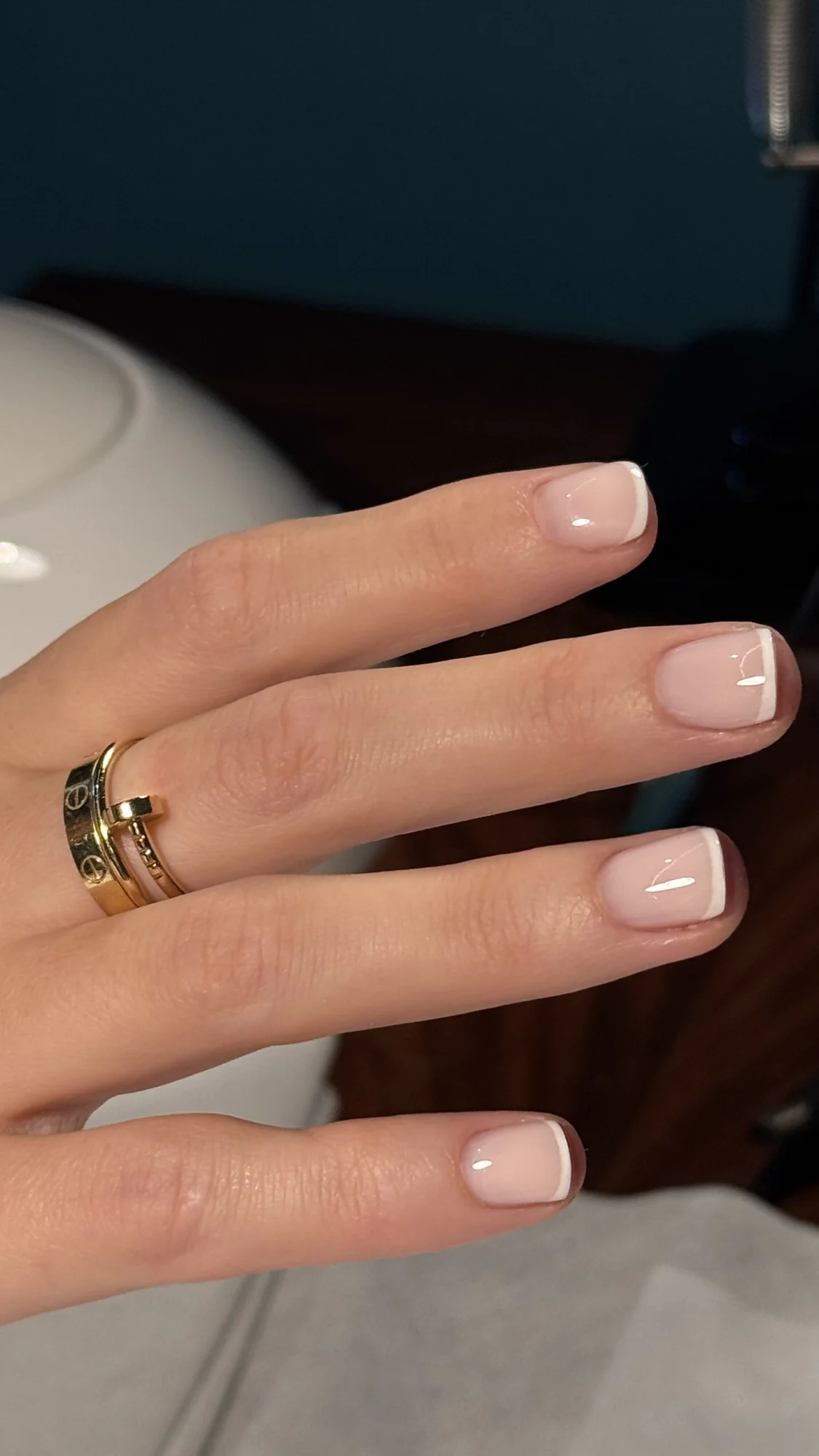 French tip detail.